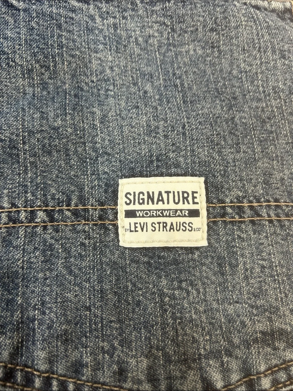 Signature Levi Strauss Carpenter mens Jeans 36x31.5  Workwear Baggy Utility blue